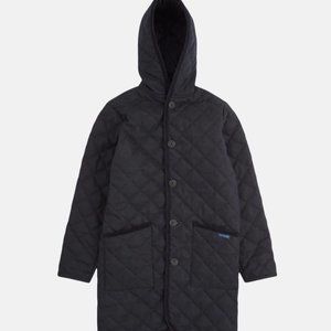 NWT Lavenham British Cool contemporary grey quilted longer length hooded jacket